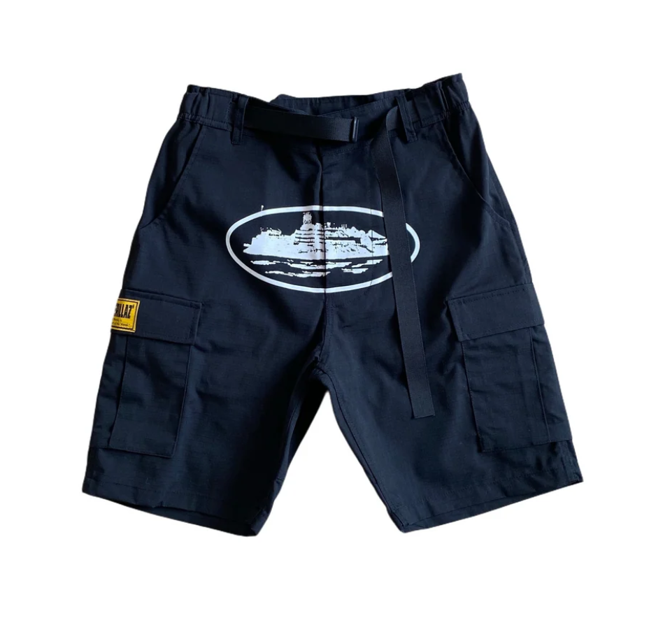 "ALCATRAZ" CARGO SHORTS BLACK