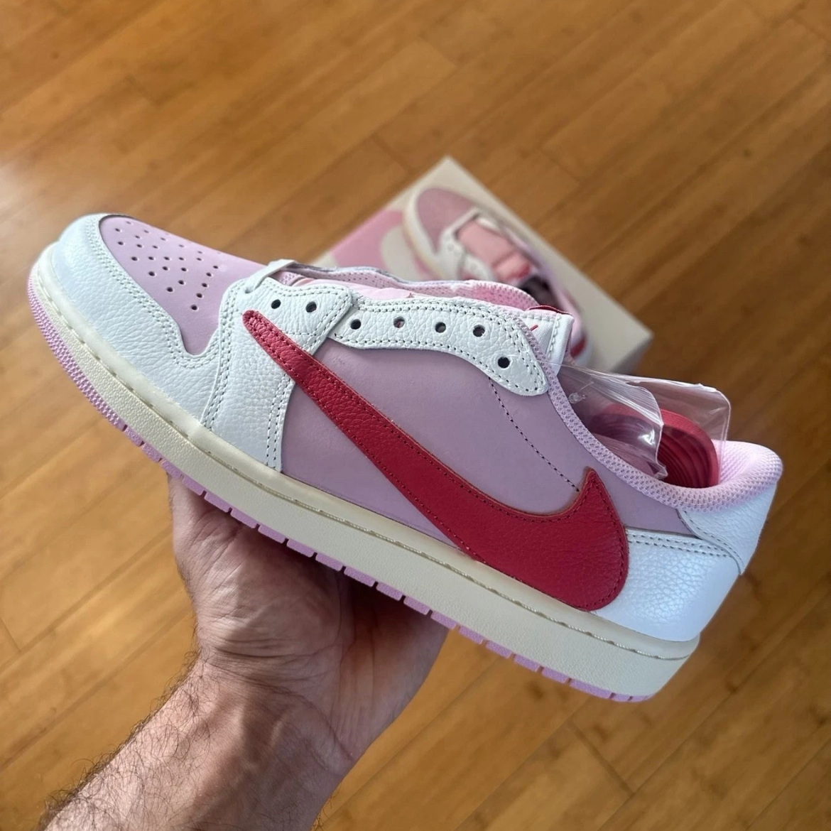 Travis Scott "Sail/Tropical Pink"-Nike Air Jordan 1 Low OG