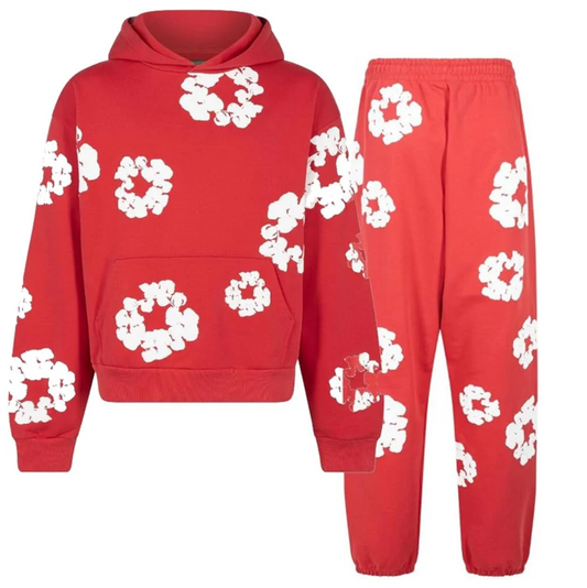Denim Tears Cotton Wreath Tracksuit — Red